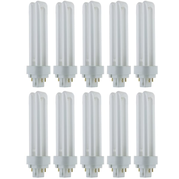 Sunlite PLD18/E/SP50K 5000K Fluorescent 18W PLD Double U-Shaped Twin Tube CFL Bulbs w/4-Pin G24Q-2, 10PK 40548-SU - main